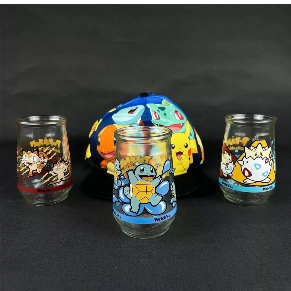 Pokemon Bundle Hat/Collectible Vintage Jelly Jars